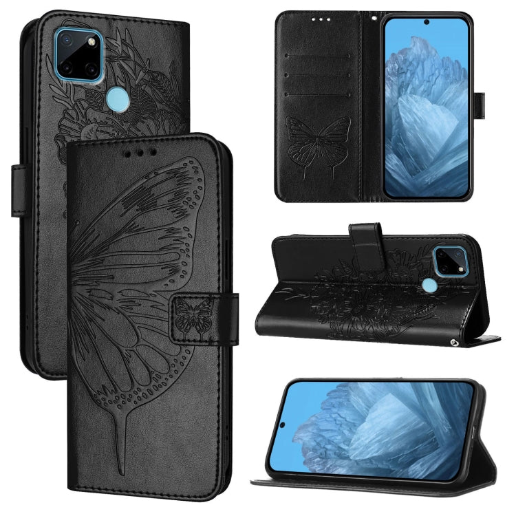 Embossed Butterfly Leather Phone Case, For Realme 10T 5G / 10s 5G / 9i 5G India, For Realme C30 4G/C30s/Narzo 50i Prime, For Realme GT Neo 3T, For Realme V23 / Narzo 50 5G, For Realme C20 / C11 2021 / C21, For Realme C21Y