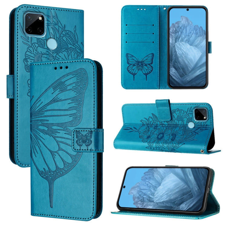 Embossed Butterfly Leather Phone Case, For Realme 10T 5G / 10s 5G / 9i 5G India, For Realme C30 4G/C30s/Narzo 50i Prime, For Realme GT Neo 3T, For Realme V23 / Narzo 50 5G, For Realme C20 / C11 2021 / C21, For Realme C21Y
