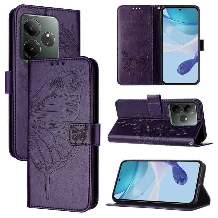 Embossed Butterfly Leather Phone Case, For Realme 14 Pro, For Realme GT7 Pro 5G, For Realme 13 Pro / 13 Pro+ 5G, For Realme GT 6 5G Global, For Realme GT 6T 5G Global, For Realme 12+ Global/Narzo 70 Pro India
