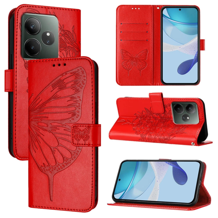 Embossed Butterfly Leather Phone Case, For Realme 14 Pro, For Realme GT7 Pro 5G, For Realme 13 Pro / 13 Pro+ 5G, For Realme GT 6 5G Global, For Realme GT 6T 5G Global, For Realme 12+ Global/Narzo 70 Pro India