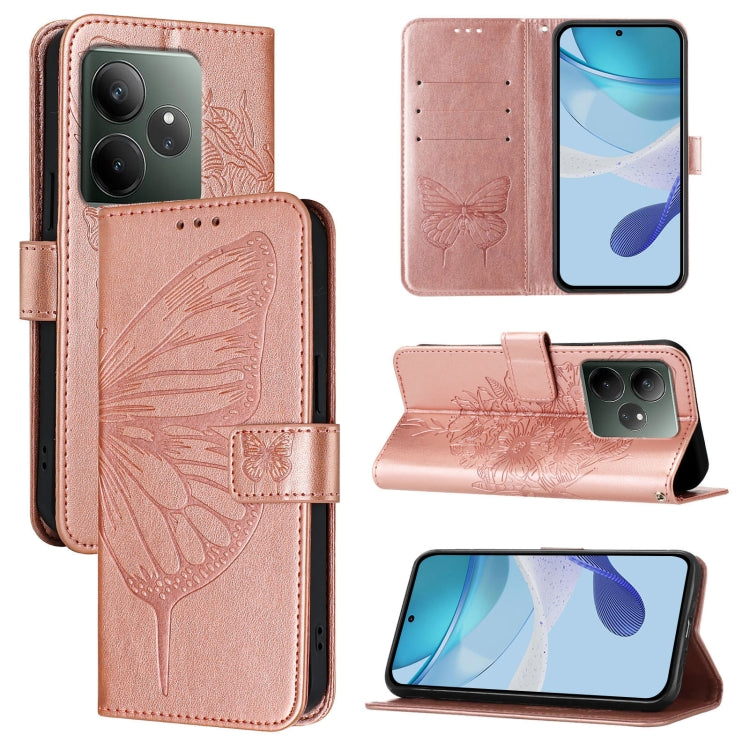 Embossed Butterfly Leather Phone Case, For Realme 14 Pro, For Realme GT7 Pro 5G, For Realme 13 Pro / 13 Pro+ 5G, For Realme GT 6 5G Global, For Realme GT 6T 5G Global, For Realme 12+ Global/Narzo 70 Pro India
