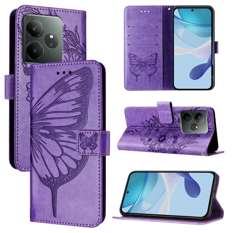Embossed Butterfly Leather Phone Case, For Realme 14 Pro, For Realme GT7 Pro 5G, For Realme 13 Pro / 13 Pro+ 5G, For Realme GT 6 5G Global, For Realme GT 6T 5G Global, For Realme 12+ Global/Narzo 70 Pro India
