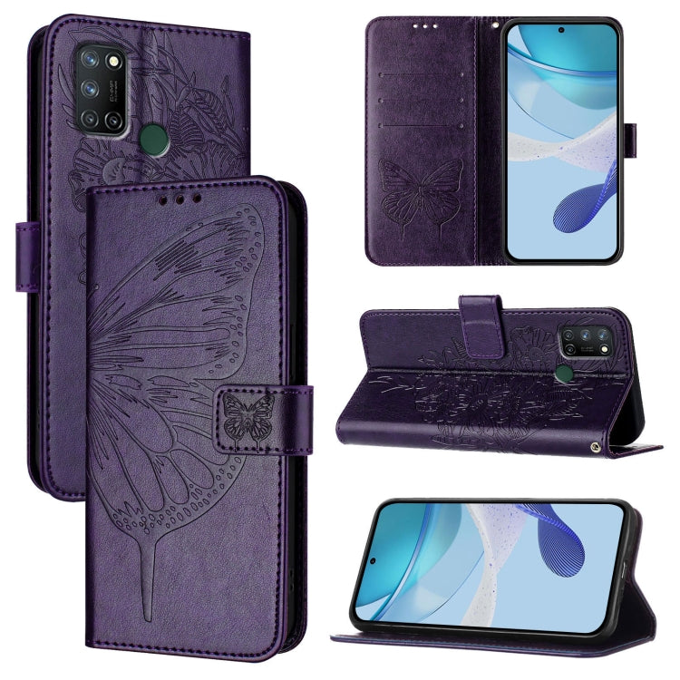 Embossed Butterfly Leather Phone Case, For Realme C17 / 7i
