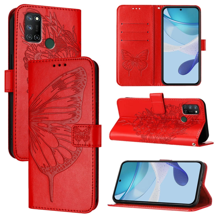 Embossed Butterfly Leather Phone Case, For Realme C17 / 7i