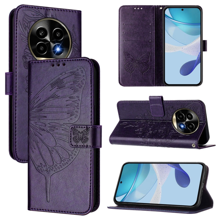 Embossed Butterfly Leather Phone Case, For Realme 14 Pro, For Realme GT7 Pro 5G, For Realme 13 Pro / 13 Pro+ 5G, For Realme GT 6 5G Global, For Realme GT 6T 5G Global, For Realme 12+ Global/Narzo 70 Pro India