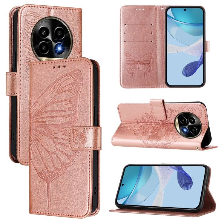 Embossed Butterfly Leather Phone Case, For Realme 14 Pro, For Realme GT7 Pro 5G, For Realme 13 Pro / 13 Pro+ 5G, For Realme GT 6 5G Global, For Realme GT 6T 5G Global, For Realme 12+ Global/Narzo 70 Pro India
