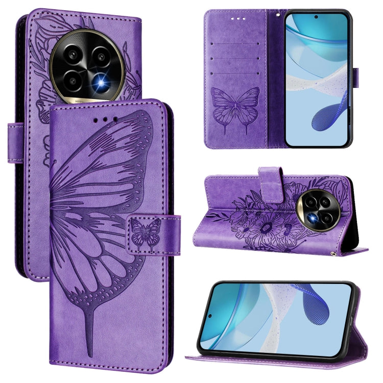Embossed Butterfly Leather Phone Case, For Realme 14 Pro, For Realme GT7 Pro 5G, For Realme 13 Pro / 13 Pro+ 5G, For Realme GT 6 5G Global, For Realme GT 6T 5G Global, For Realme 12+ Global/Narzo 70 Pro India