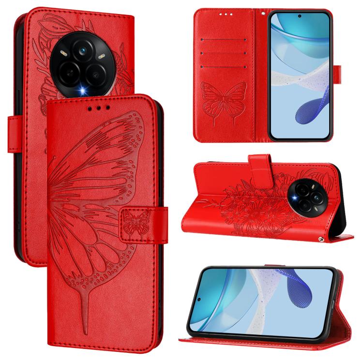 Embossed Butterfly Leather Phone Case, For Realme 14 Pro, For Realme GT7 Pro 5G, For Realme 13 Pro / 13 Pro+ 5G, For Realme GT 6 5G Global, For Realme GT 6T 5G Global, For Realme 12+ Global/Narzo 70 Pro India