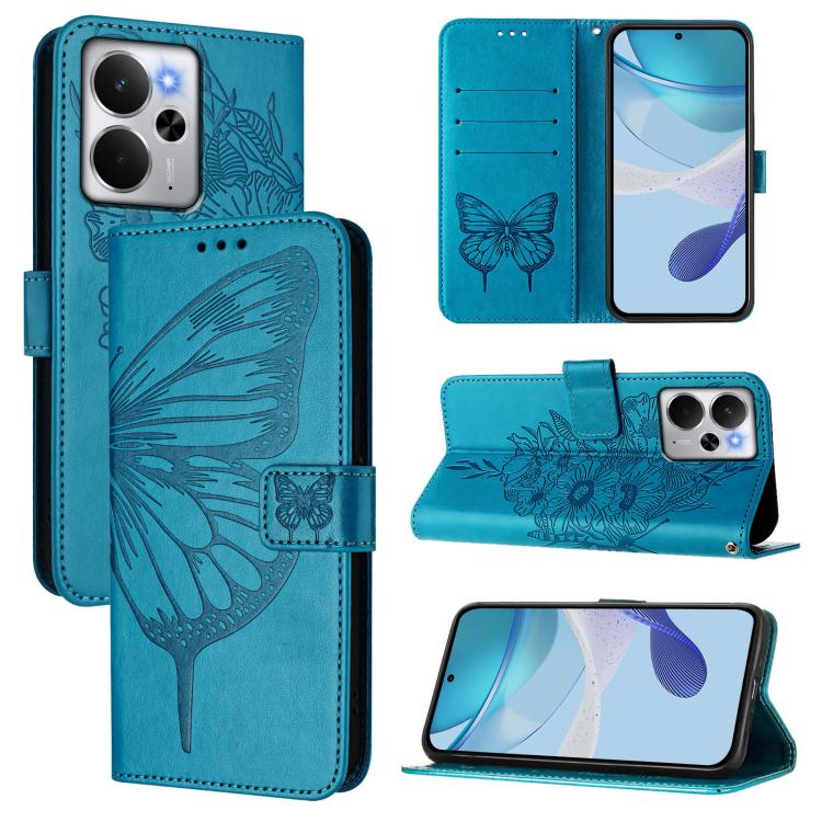 Embossed Butterfly Leather Phone Case, For Realme C71 4G Global, For Realme Neo7 Turbo 5G, For Realme V70 / 14x Global / C75 5G, For Realme Narzo 80 Pro / 14 Pro 5G India, For Realme 14 5G Global / P3 5G India, For Realme 14 Pro+