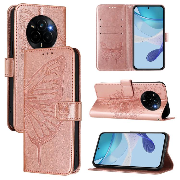 Embossed Butterfly Leather Phone Case, For Realme C71 4G Global, For Realme Neo7 Turbo 5G, For Realme V70 / 14x Global / C75 5G, For Realme Narzo 80 Pro / 14 Pro 5G India, For Realme 14 5G Global / P3 5G India, For Realme 14 Pro+