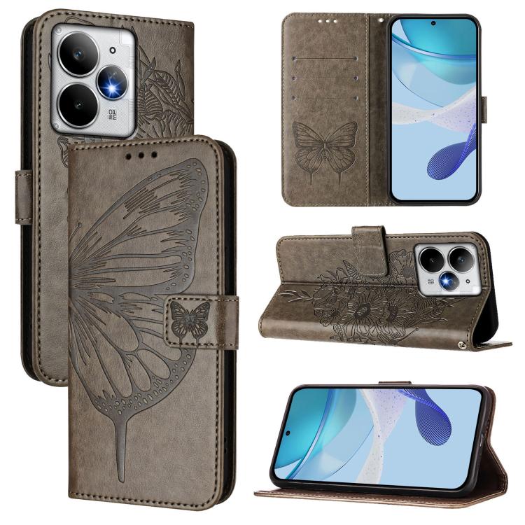 Embossed Butterfly Leather Phone Case, For Realme C71 4G Global, For Realme Neo7 Turbo 5G, For Realme V70 / 14x Global / C75 5G, For Realme Narzo 80 Pro / 14 Pro 5G India, For Realme 14 5G Global / P3 5G India, For Realme 14 Pro+