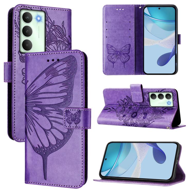 Embossed Butterfly Leather Phone Case, For Realme C71 4G Global, For Realme Neo7 Turbo 5G, For Realme V70 / 14x Global / C75 5G, For Realme Narzo 80 Pro / 14 Pro 5G India, For Realme 14 5G Global / P3 5G India, For Realme 14 Pro+