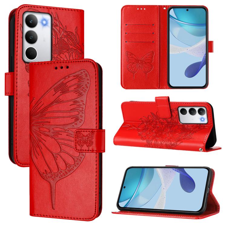 Embossed Butterfly Leather Phone Case, For Realme C71 4G Global, For Realme Neo7 Turbo 5G, For Realme V70 / 14x Global / C75 5G, For Realme Narzo 80 Pro / 14 Pro 5G India, For Realme 14 5G Global / P3 5G India, For Realme 14 Pro+