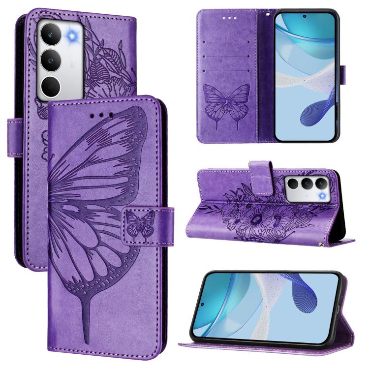 Embossed Butterfly Leather Phone Case, For Realme C71 4G Global, For Realme Neo7 Turbo 5G, For Realme V70 / 14x Global / C75 5G, For Realme Narzo 80 Pro / 14 Pro 5G India, For Realme 14 5G Global / P3 5G India, For Realme 14 Pro+