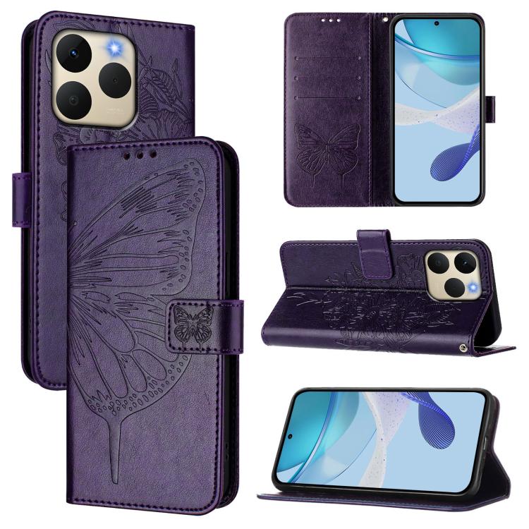 Embossed Butterfly Leather Phone Case, For Realme C85 5G / 15x 5G India, For Realme P4 Pro 5G, For Realme P4, For Realme 15T Global, For Realme C71 4G India, For Realme 15 5G / Realme 15 Pro 5G