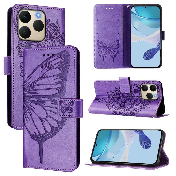 Embossed Butterfly Leather Phone Case, For Realme C85 5G / 15x 5G India, For Realme P4 Pro 5G, For Realme P4, For Realme 15T Global, For Realme C71 4G India, For Realme 15 5G / Realme 15 Pro 5G