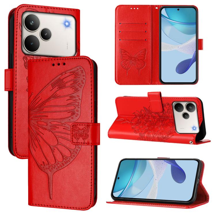 Embossed Butterfly Leather Phone Case, For Realme C85 5G / 15x 5G India, For Realme P4 Pro 5G, For Realme P4, For Realme 15T Global, For Realme C71 4G India, For Realme 15 5G / Realme 15 Pro 5G