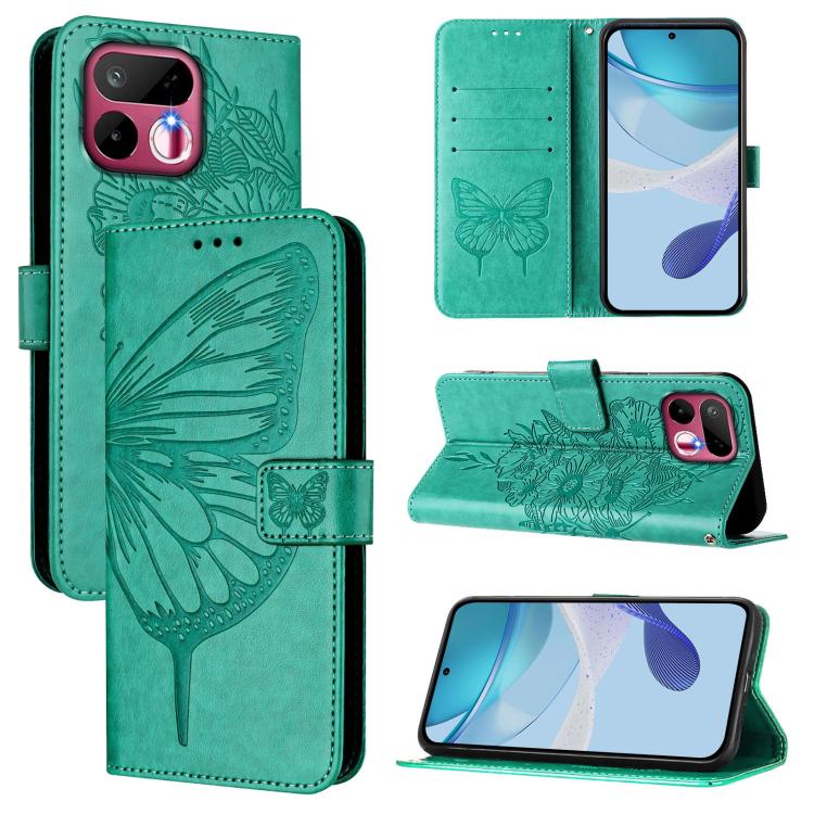 Embossed Butterfly Leather Phone Case, For Realme P4x 5G / OnePlus Nord CE6 Lite, For Realme 16T 5G Global, For Realme C100 5G / C85 5G Global, For Realme 16 Pro+ 5G Global, For Realme 16 Pro 5G Global, For Realme Note 70 4G / 70T 4G