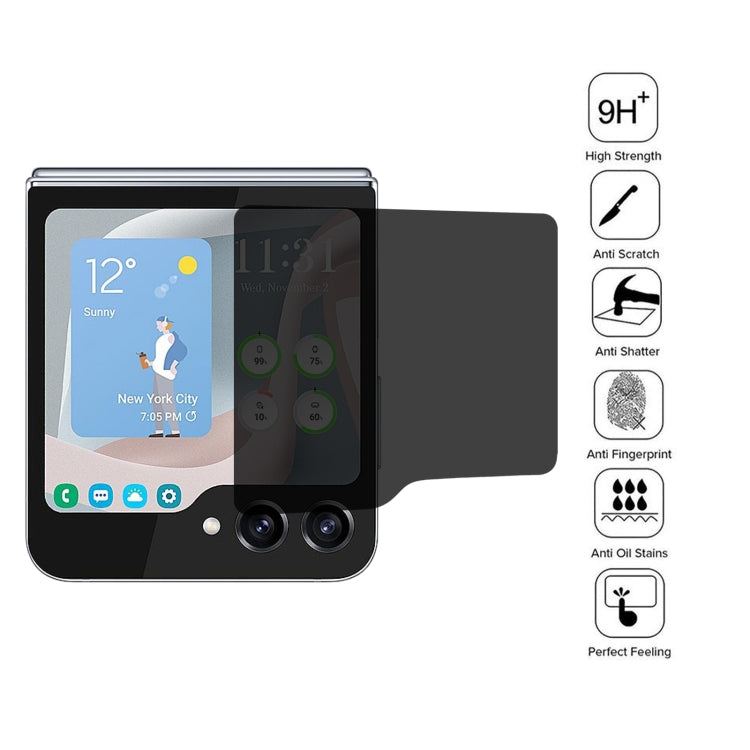 External Small Screen High Transparency Privacy Full Cover Screen Protector, For Samsung Galaxy Z Flip6
