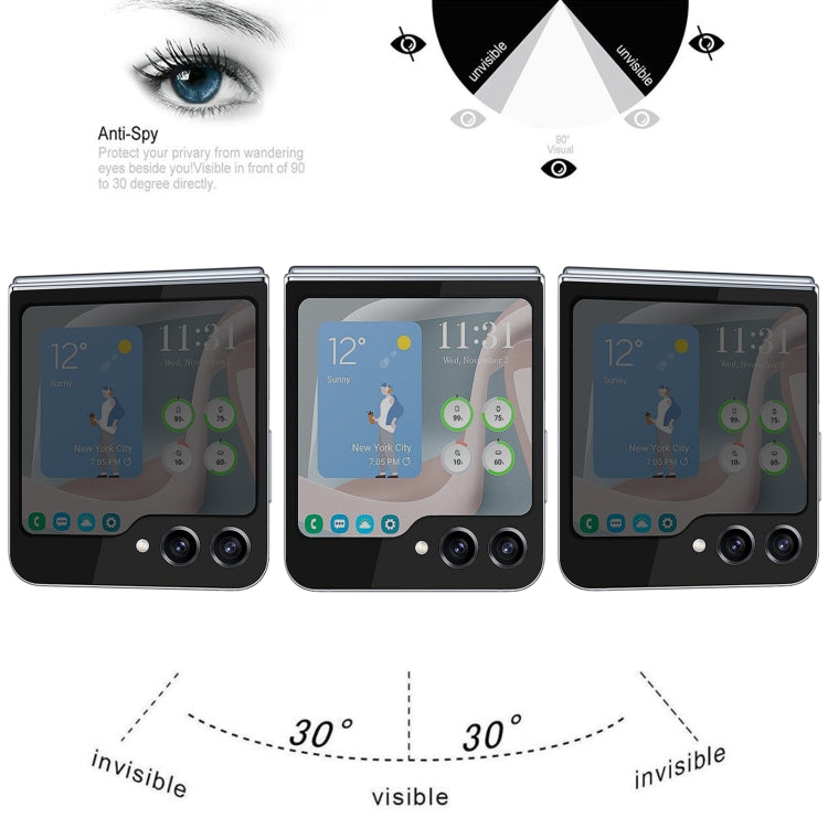 External Small Screen High Transparency Privacy Full Cover Screen Protector, For Samsung Galaxy Z Flip6