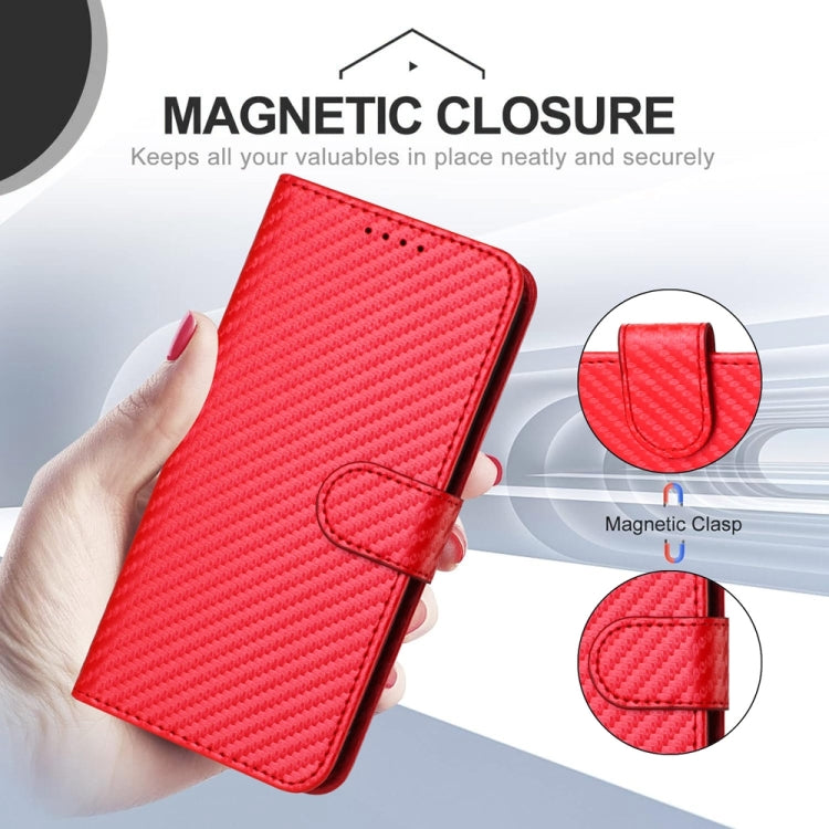 YX0070 Carbon Fiber Buckle Leather Phone Case with Lanyard, For iPhone 15, For iPhone 14 Plus, For iPhone 14, For iPhone 14 Pro, For iPhone 14 Pro Max, For iPhone SE 2022 / SE 2020 / 8 / 7