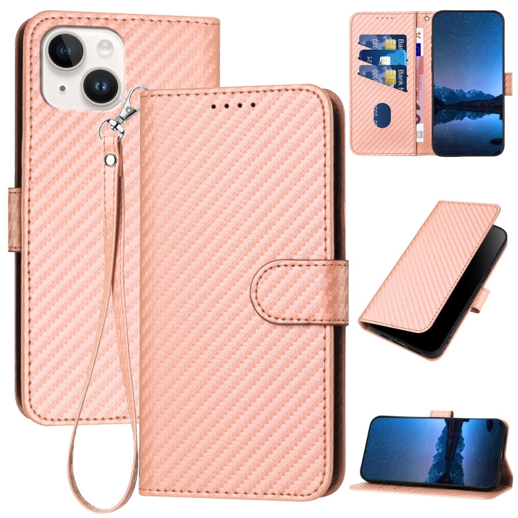 YX0070 Carbon Fiber Buckle Leather Phone Case with Lanyard, For iPhone 13 Pro Max, For iPhone 13 Pro, For iPhone 13, For iPhone 13 mini, For iPhone 12 / 12 Pro, For iPhone 12 Pro Max