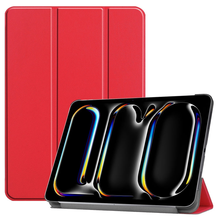 Custer Pure Color 3-Fold Holder Smart Leather Tablet Case, For iPad mini 8 2026, For iPad Air 13 2026 / 2025 / 2024, For iPad Pro 13 2025 / 2024