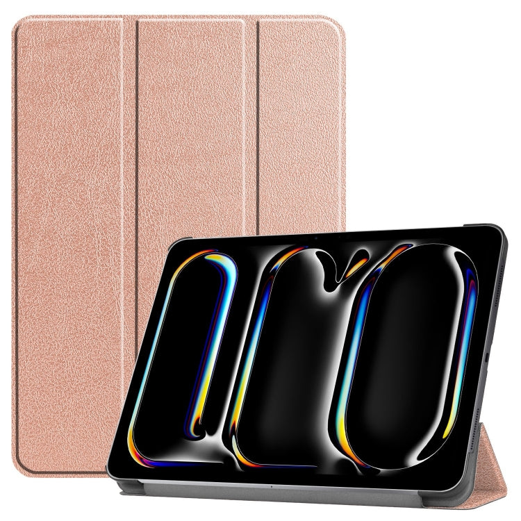 Custer Pure Color 3-Fold Holder Smart Leather Tablet Case, For iPad mini 8 2026, For iPad Air 13 2026 / 2025 / 2024, For iPad Pro 13 2025 / 2024