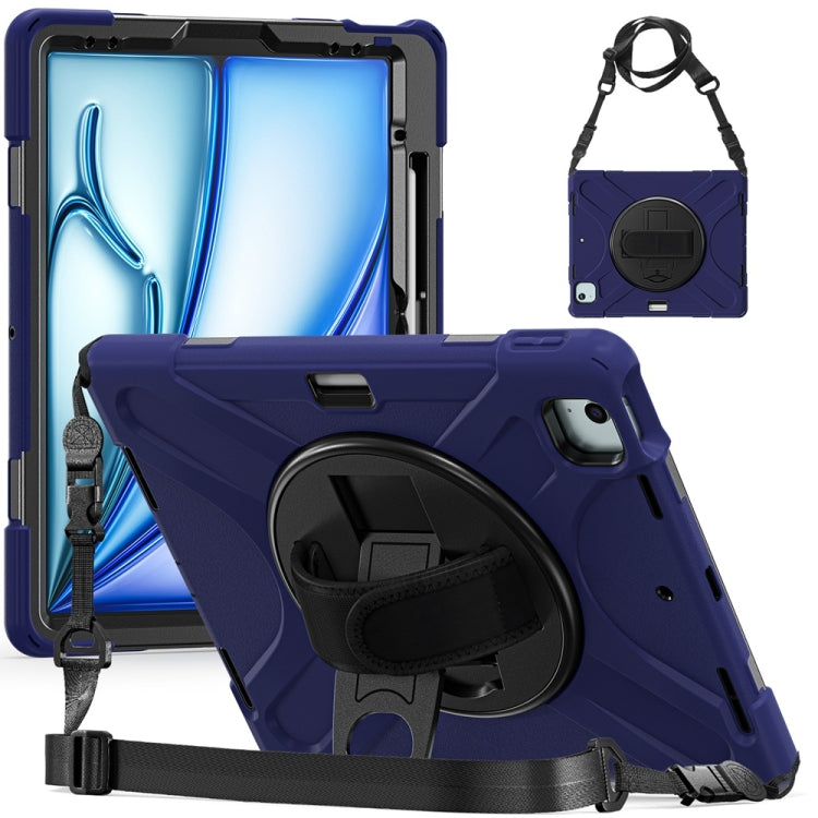 Rotatable Holder Silicone Hybrid PC Tablet Case with Shoulder Strap, For iPad Air 13 2026 / 2025 / 2024, For iPad Air 11 2026 / 2025 / 2024, For iPad Pro 13 2025 / 2024, For iPad Pro 11 2025 / 2024
