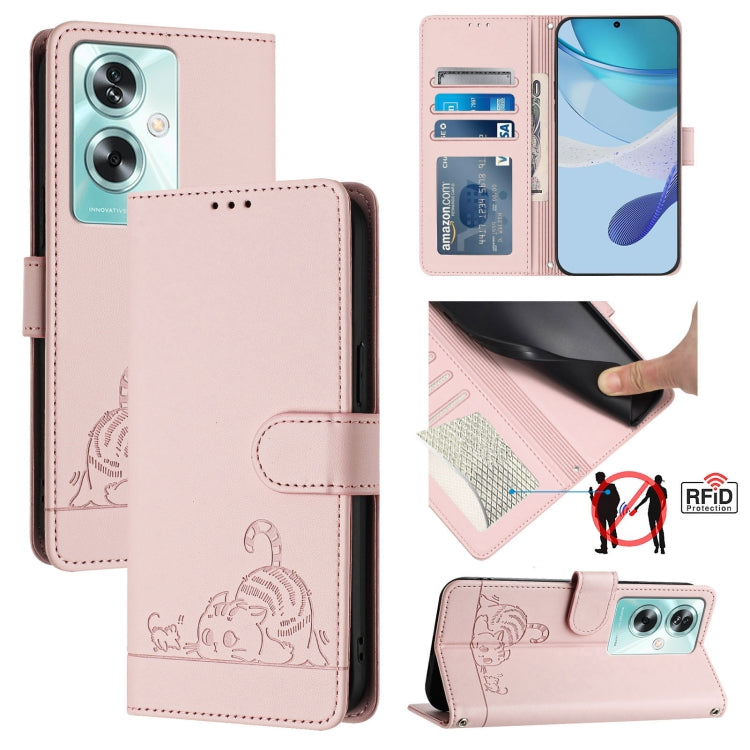 Cat Rat Embossed Pattern RFID Leather Phone Case with Lanyard, For OPPO A15 / A15S / A35 2021, For OPPO F17 Pro / A93 2020 4G Global, For OPPO Reon4 Lite / Reon4 F, For OPPO F17 / A73 2020 4G Global, For OPPO A72 / A52 / A92 4G, For OPPO A92S 5G       ...