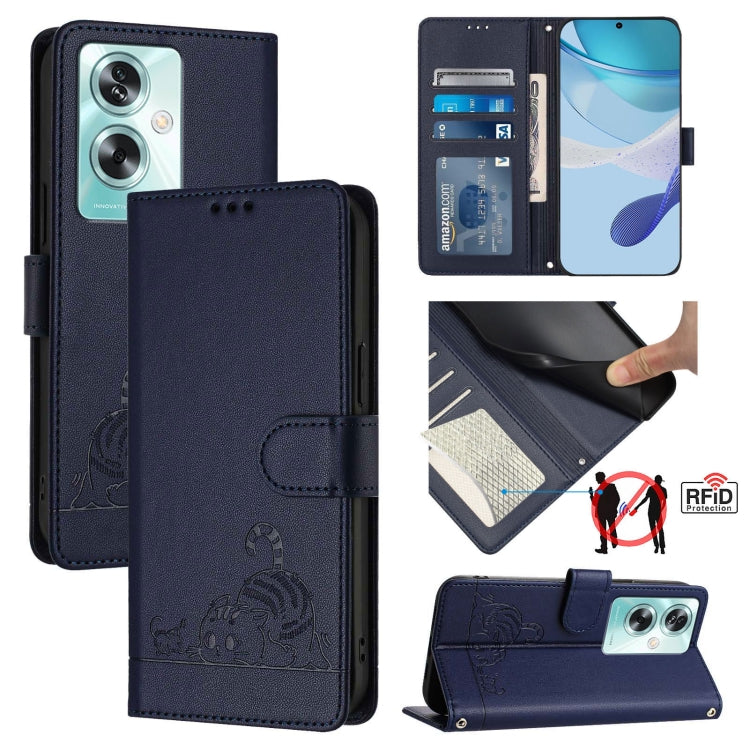 Cat Rat Embossed Pattern RFID Leather Phone Case with Lanyard, For OPPO A15 / A15S / A35 2021, For OPPO F17 Pro / A93 2020 4G Global, For OPPO Reon4 Lite / Reon4 F, For OPPO F17 / A73 2020 4G Global, For OPPO A72 / A52 / A92 4G, For OPPO A92S 5G       ...