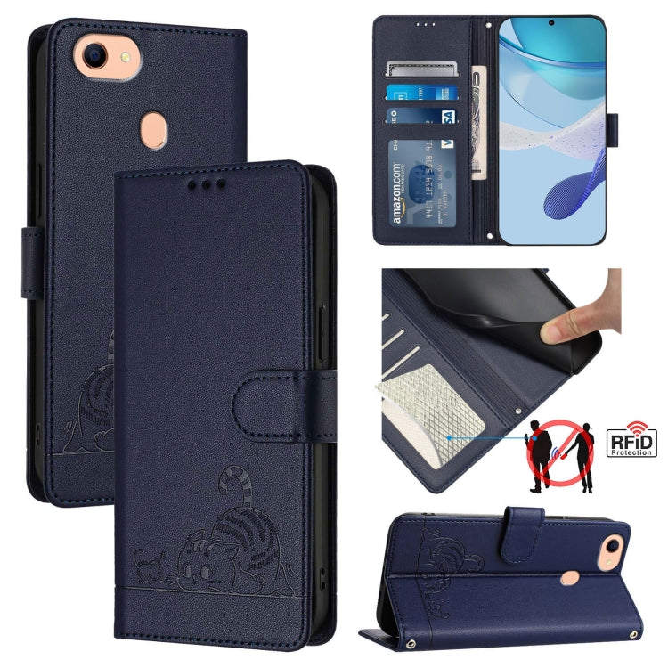 Cat Rat Embossed Pattern RFID Leather Phone Case with Lanyard, For OPPO A15 / A15S / A35 2021, For OPPO F17 Pro / A93 2020 4G Global, For OPPO Reon4 Lite / Reon4 F, For OPPO F17 / A73 2020 4G Global, For OPPO A72 / A52 / A92 4G, For OPPO A92S 5G       ...