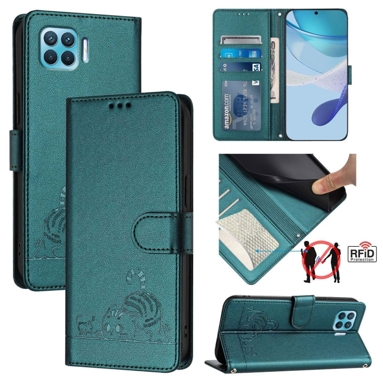 Cat Rat Embossed Pattern RFID Leather Phone Case with Lanyard, For OPPO A15 / A15S / A35 2021, For OPPO F17 Pro / A93 2020 4G Global, For OPPO Reon4 Lite / Reon4 F, For OPPO F17 / A73 2020 4G Global, For OPPO A72 / A52 / A92 4G, For OPPO A92S 5G       ...