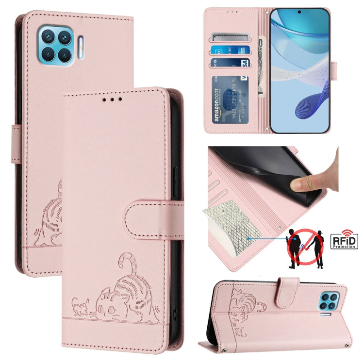 Cat Rat Embossed Pattern RFID Leather Phone Case with Lanyard, For OPPO A15 / A15S / A35 2021, For OPPO F17 Pro / A93 2020 4G Global, For OPPO Reon4 Lite / Reon4 F, For OPPO F17 / A73 2020 4G Global, For OPPO A72 / A52 / A92 4G, For OPPO A92S 5G       ...