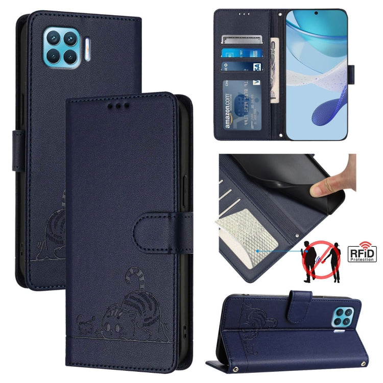 Cat Rat Embossed Pattern RFID Leather Phone Case with Lanyard, For OPPO A15 / A15S / A35 2021, For OPPO F17 Pro / A93 2020 4G Global, For OPPO Reon4 Lite / Reon4 F, For OPPO F17 / A73 2020 4G Global, For OPPO A72 / A52 / A92 4G, For OPPO A92S 5G       ...