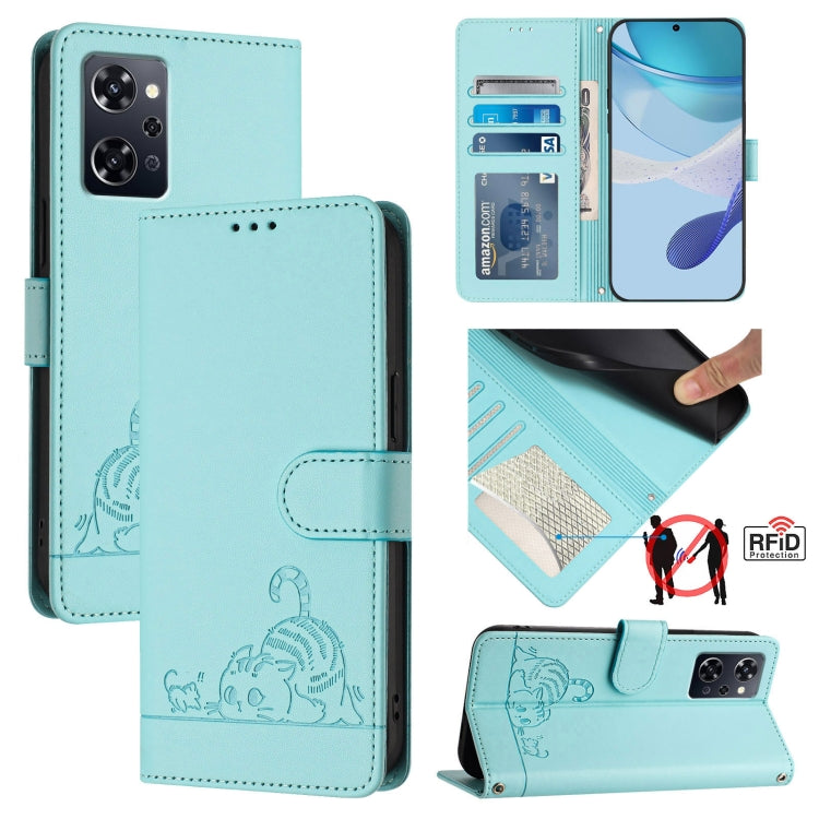 Cat Rat Embossed Pattern RFID Leather Phone Case with Lanyard, For OPPO Reno11 5G Global, For OPPO Reno11 Pro 5G Global, For OPPO Find X7 Ultra, For OPPO A38 4G / A18 4G Global, For OPPO Reno9 A, For OPPO Reno10 Pro Global, For OPPO Reno10 Global      ...