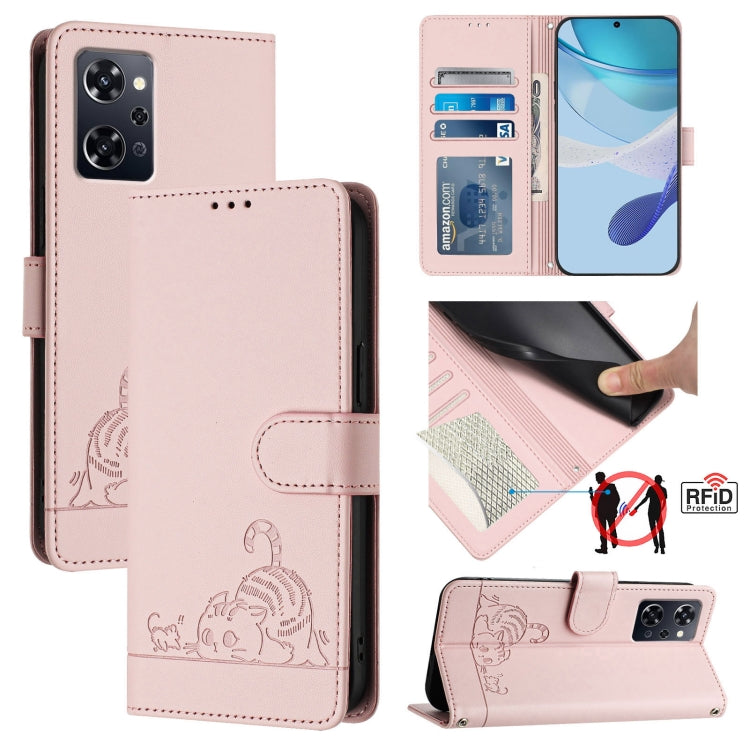 Cat Rat Embossed Pattern RFID Leather Phone Case with Lanyard, For OPPO Reno11 5G Global, For OPPO Reno11 Pro 5G Global, For OPPO Find X7 Ultra, For OPPO A38 4G / A18 4G Global, For OPPO Reno9 A, For OPPO Reno10 Pro Global, For OPPO Reno10 Global      ...