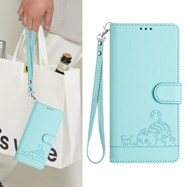 Cat Rat Embossed Pattern RFID Leather Phone Case with Lanyard, For OPPO A53s 4G / A33 2020 4G, For OPPO A11s 4G, For OPPO A74 4G / F19 / F19S, For OPPO A95 4G Global / Reno6 Lite, For OPPO F19 Pro / Reno5 F, For OPPO A94 5G Global                      ...