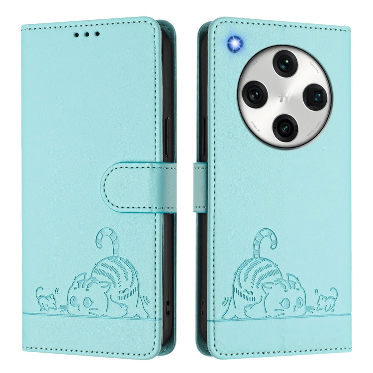 Cat Rat Embossed Pattern RFID Leather Phone Case with Lanyard, For OPPO Find X8 Pro, For OPPO A78 5G Global / A1X 5G, For OPPO Reno8 T 4G Global, For OPPO Find X6 Pro, For OPPO Find X6, For OPPO A1 Pro 5G / Reno8 T 5G Global, For OPPO Reno8 Z 5G       ...