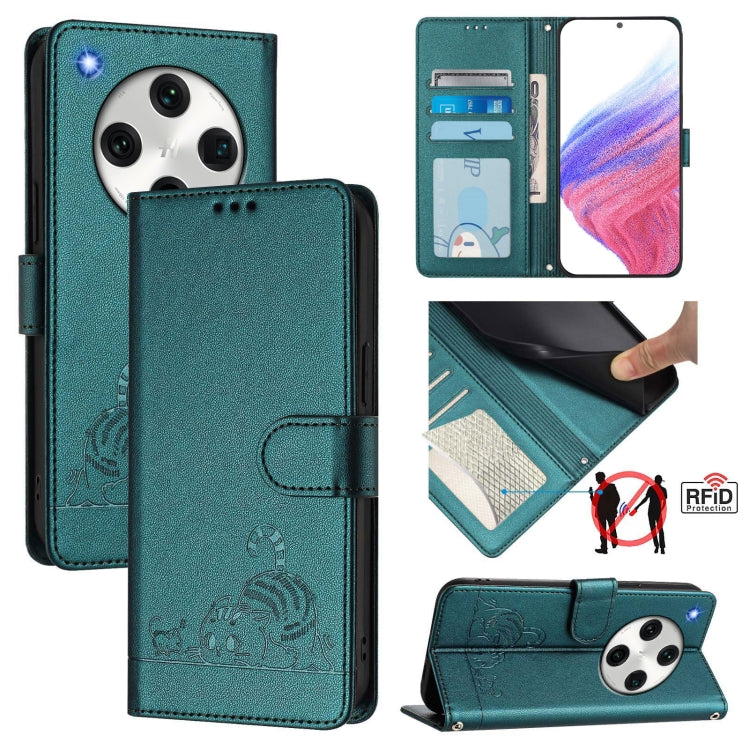 Cat Rat Embossed Pattern RFID Leather Phone Case with Lanyard, For OPPO Find X8 Pro, For OPPO A78 5G Global / A1X 5G, For OPPO Reno8 T 4G Global, For OPPO Find X6 Pro, For OPPO Find X6, For OPPO A1 Pro 5G / Reno8 T 5G Global, For OPPO Reno8 Z 5G       ...