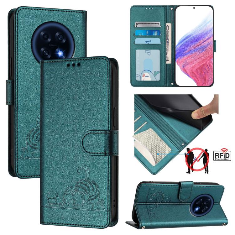 Cat Rat Embossed Pattern RFID Leather Phone Case with Lanyard, For OPPO Reno16 F / Reno16 FS 5G, For OPPO Reno16 / Reno16 Pro 5G Global, For OPPO Find X9s Pro 5G, For OPPO Find X9 Ultra, For OPPO A6s Pro 4G, For OPPO Find X9, For OPPO A6 GT 5G         ...