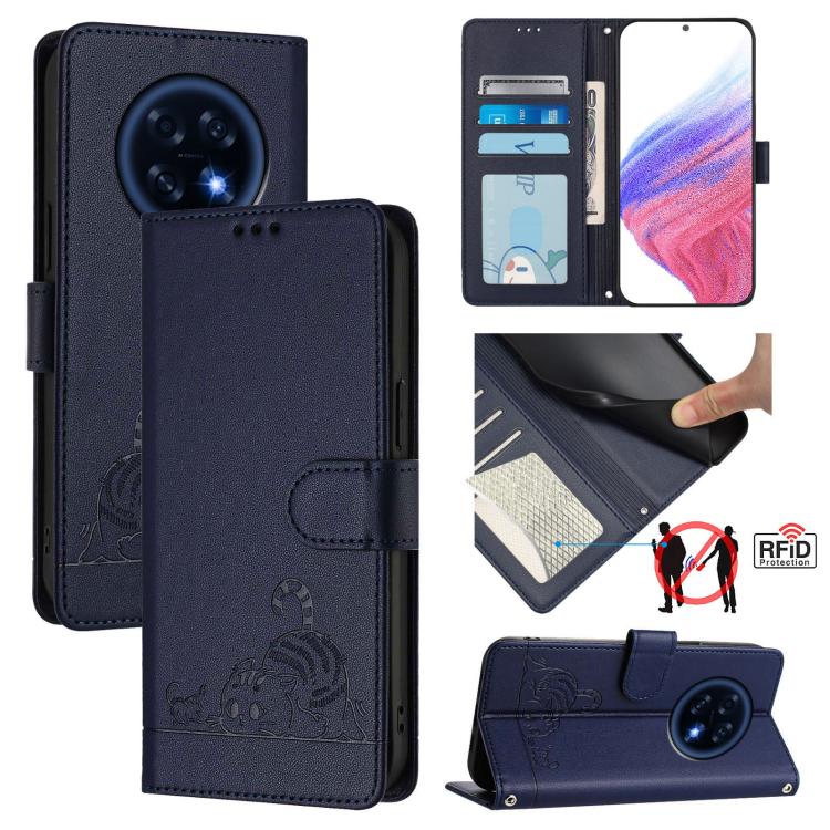 Cat Rat Embossed Pattern RFID Leather Phone Case with Lanyard, For OPPO Reno16 F / Reno16 FS 5G, For OPPO Reno16 / Reno16 Pro 5G Global, For OPPO Find X9s Pro 5G, For OPPO Find X9 Ultra, For OPPO A6s Pro 4G, For OPPO Find X9, For OPPO A6 GT 5G         ...