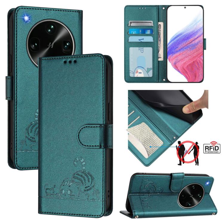Cat Rat Embossed Pattern RFID Leather Phone Case with Lanyard, For OPPO Reno16 F / Reno16 FS 5G, For OPPO Reno16 / Reno16 Pro 5G Global, For OPPO Find X9s Pro 5G, For OPPO Find X9 Ultra, For OPPO A6s Pro 4G, For OPPO Find X9, For OPPO A6 GT 5G         ...
