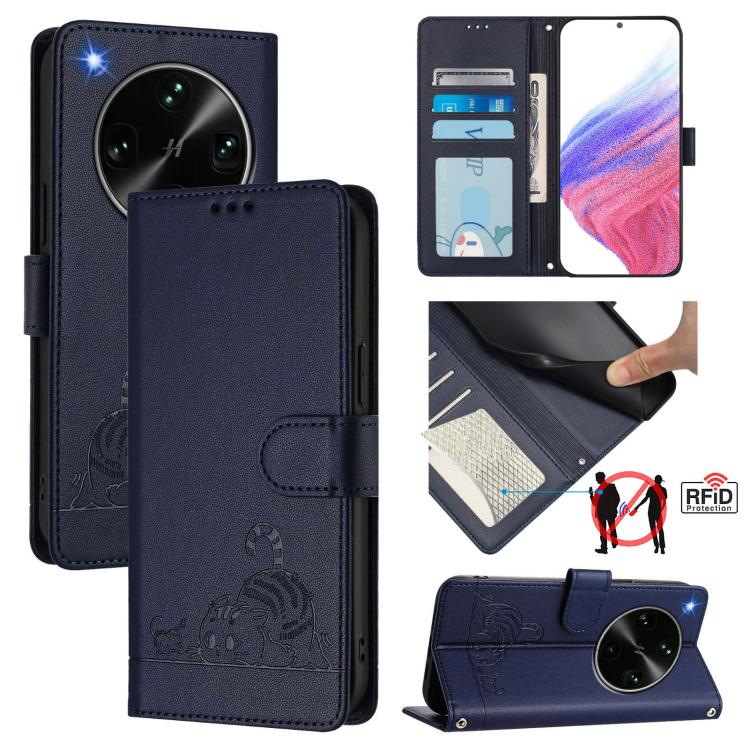 Cat Rat Embossed Pattern RFID Leather Phone Case with Lanyard, For OPPO Reno16 F / Reno16 FS 5G, For OPPO Reno16 / Reno16 Pro 5G Global, For OPPO Find X9s Pro 5G, For OPPO Find X9 Ultra, For OPPO A6s Pro 4G, For OPPO Find X9, For OPPO A6 GT 5G         ...