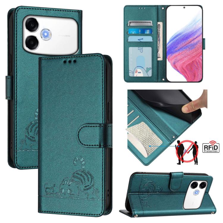 Cat Rat Embossed Pattern RFID Leather Phone Case with Lanyard, For OPPO Reno16 F / Reno16 FS 5G, For OPPO Reno16 / Reno16 Pro 5G Global, For OPPO Find X9s Pro 5G, For OPPO Find X9 Ultra, For OPPO A6s Pro 4G, For OPPO Find X9, For OPPO A6 GT 5G         ...