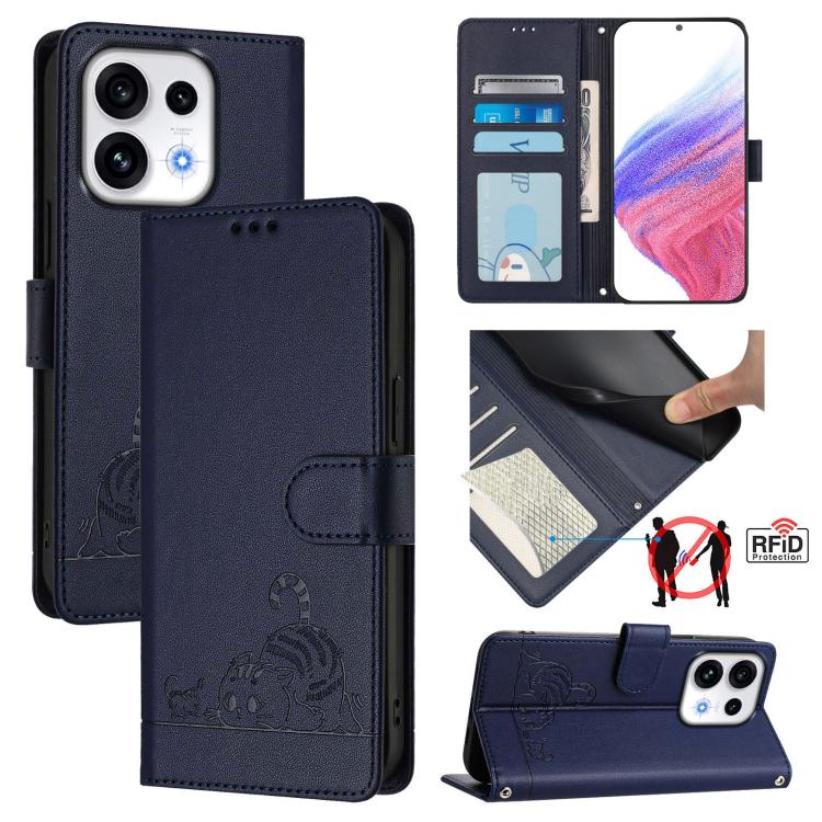 Cat Rat Embossed Pattern RFID Leather Phone Case with Lanyard, For OPPO Reno16 F / Reno16 FS 5G, For OPPO Reno16 / Reno16 Pro 5G Global, For OPPO Find X9s Pro 5G, For OPPO Find X9 Ultra, For OPPO A6s Pro 4G, For OPPO Find X9, For OPPO A6 GT 5G         ...