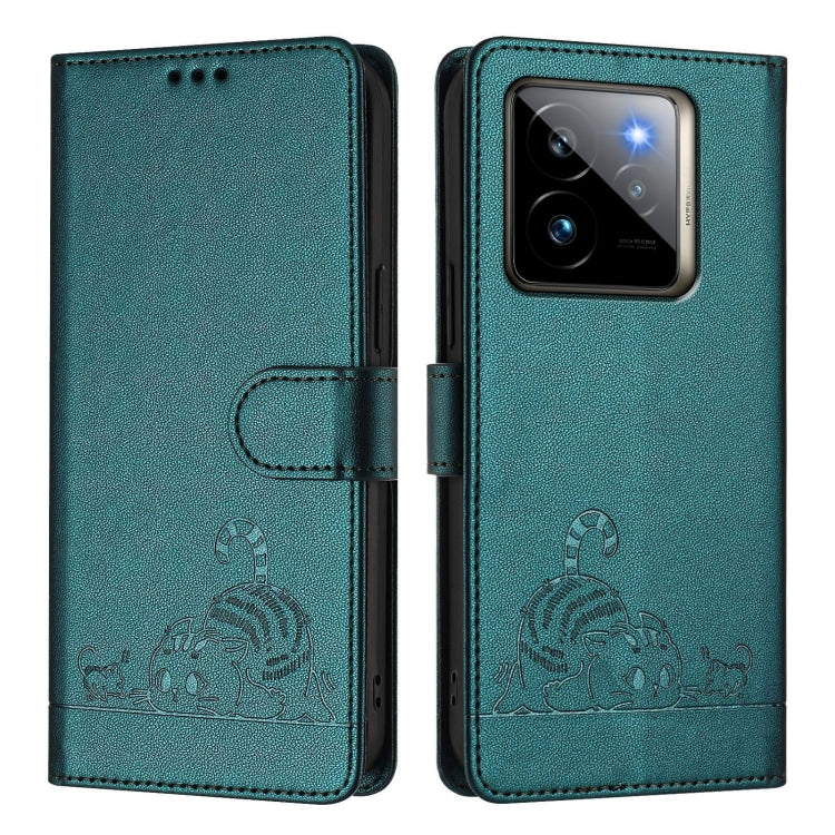 Cat Rat Embossed Pattern RFID Leather Phone Case with Lanyard, For Realme 14 Pro 5G, For Realme GT 7 Pro 5G, For Realme C63 5G Global, For Realme Note 60 4G Global, For Realme 13+ 5G Global, For Realme 13 Pro / 13 Pro+ 5G, For Realme GT 6 5G Global    ...