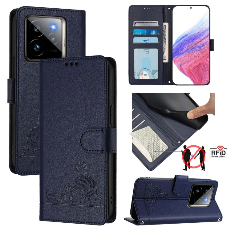 Cat Rat Embossed Pattern RFID Leather Phone Case with Lanyard, For Realme 14 Pro 5G, For Realme GT 7 Pro 5G, For Realme C63 5G Global, For Realme Note 60 4G Global, For Realme 13+ 5G Global, For Realme 13 Pro / 13 Pro+ 5G, For Realme GT 6 5G Global    ...