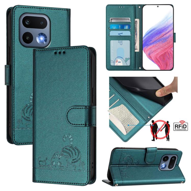 Cat Rat Embossed Pattern RFID Leather Phone Case with Lanyard, For Realme 16 Pro 5G Global, For Realme Note 70 4G / 70T 4G, For Realme C85 5G / 15x 5G India, For Realme P4 Pro 5G, For Realme P4 5G, For Realme 15T 5G Global, For Realme C71 4G India     ...