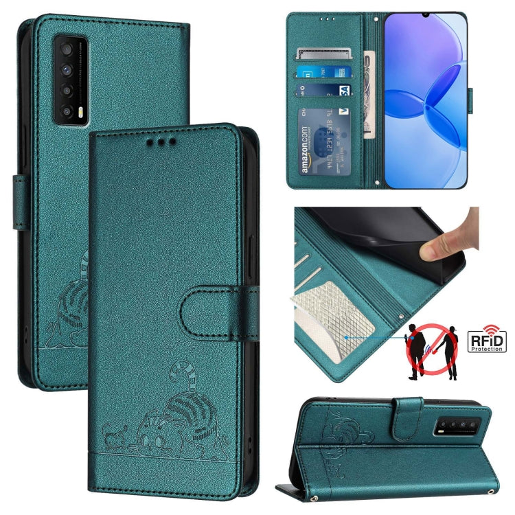 Cat Rat Embossed Pattern RFID Leather Phone Case with Lanyard, For TCL 403, For TCL 40 R, For TCL 30 XL T701DL, For TCL 305 / 306, For TCL Stylus 5G, For TCL 303, For TCL 30T T603DL, For TCL 30Z T602DL